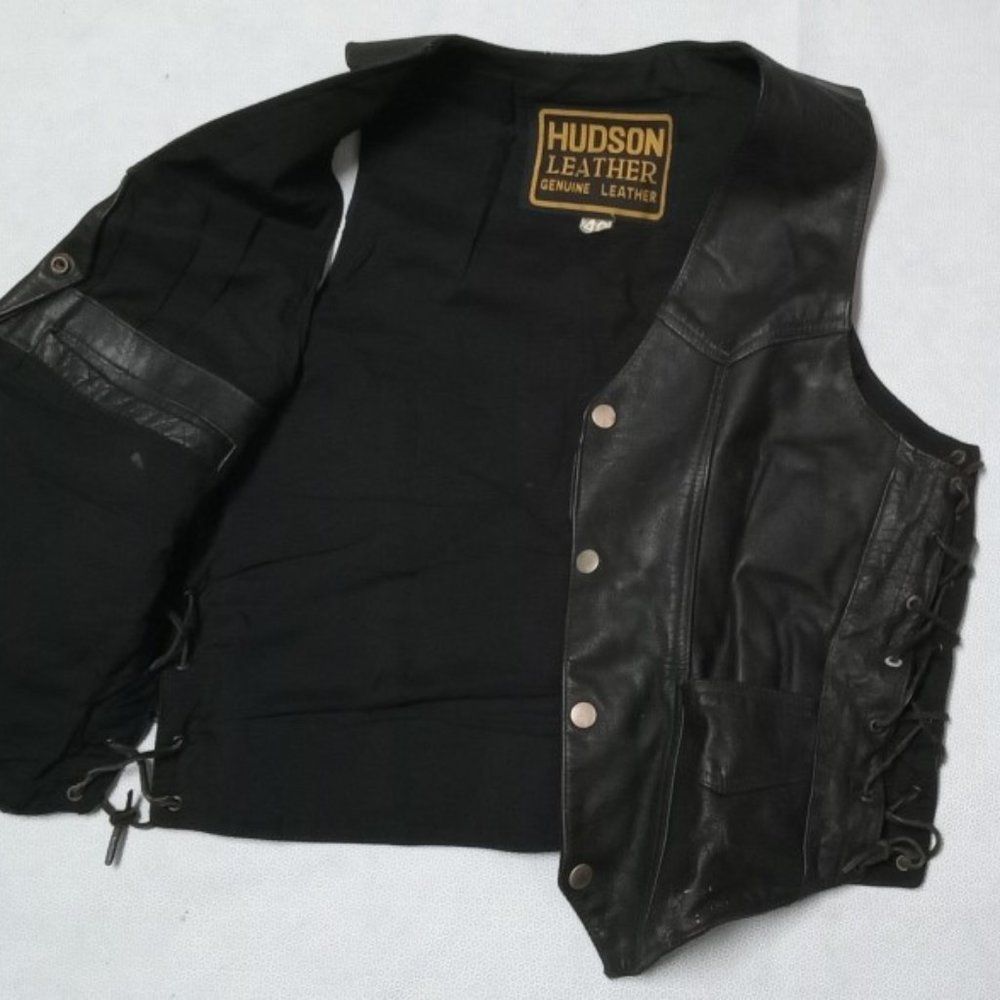 Vintage, Hudson leather genuine leather vest Men's 40